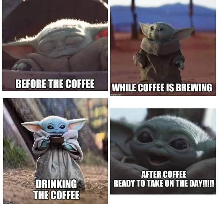 This meme is a humorous comparison of two different states of being. The top image shows a person sleeping, with the caption "Before the coffee". The bottom image shows the same person, now awake and alert, with the caption "After the coffee". The meme is a play on the idea that coffee can have a transformative effect on a person's state of mind, going from sleepy and sluggish to alert and awake.